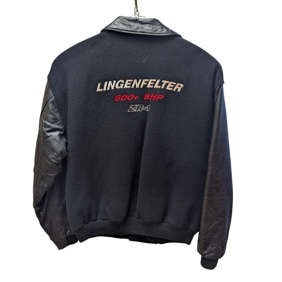 Golden Bear Other - Golden Bear Lingenfelter 600+ BHP ZR-1 Corvette Wool Leather Jacket Mens M Black